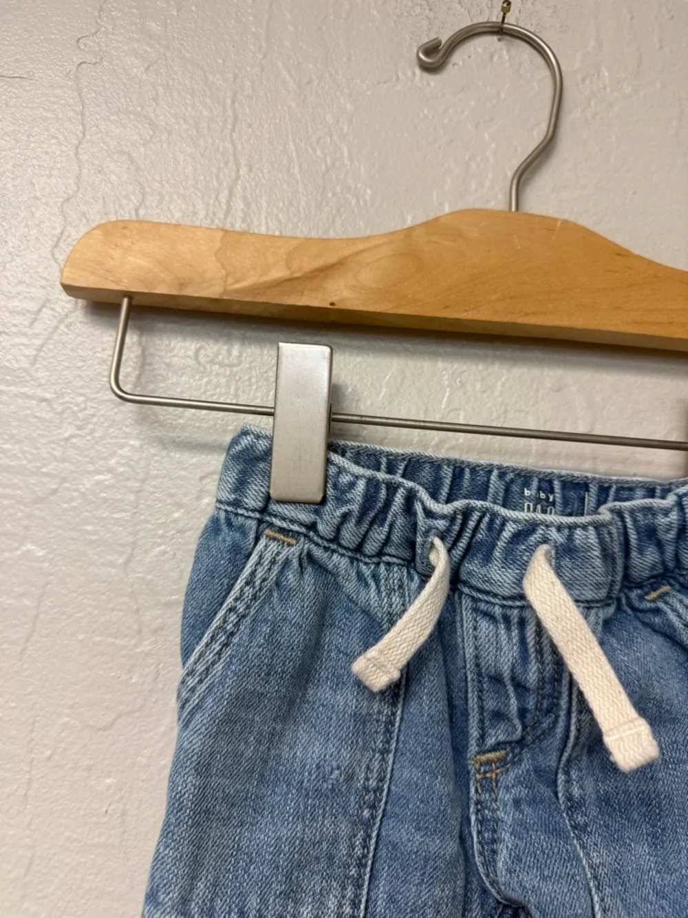 $12 ADD ON Baby‎ Gap Boys’ chambray denim shorts elastic waist 0-3M zara levis